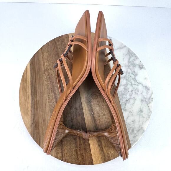 H&M Monogram Vegan Leather Kitten Heel Square Toe SANDALS EU41 INSTAGRAM - Picture 5 of 10